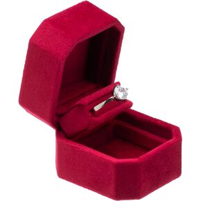 Small Velvet Single Ring Box for Engagement Proposal Wedding,Jewelry Ring Gift Box Jewelry Packaging Box (Beige)