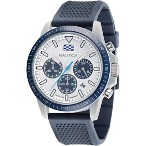 Nautica Men's NAPNOF3S1 One Blue Wheat PU Fiber Strap Watch