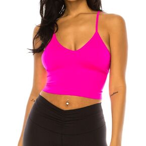 Women's Active Sports Bra with Adjustbable Straps and Removeable Padding (NEON Pink)
