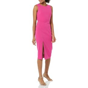 Dress the Population Women's Maeve High Neck Back Cut Out Body Con Dress with Front Slit