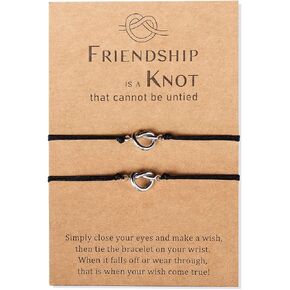 Pinky Promise Friendship Bracelets Distance Matching Best Friend, Mom Daughters, Sisters, Family, Couples Gifts for Birthday, Party
