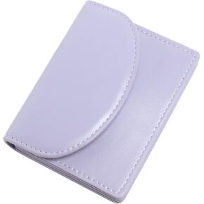 SUMGOGO حامل بطاقة الائتمان حافظة بطاقات العمل محفظة صغيرة للعملات المعدنية 3 جيوب محافظ جلدية رفيعة للنساء (بني) in Kuwait