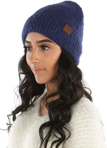 Funky Junque Women's Beanie Super Soft Knit Polyester Warm Winter Boucle Hat Cap in Saudi Arabia