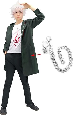 C-ZOFEK Men's US Size Cosplay Costume Jacket Shirt with Silver Chain for Halloween Party in Saudi Arabia