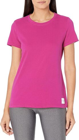 Women's Woven Logo Patch Short Sleeve Crew Neck Tee in Saudi Arabia