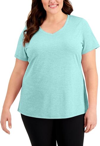 Women's Rapidry V Neck Performance T-Shirt Blue Size 1X in Saudi Arabia