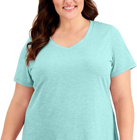 Women's Rapidry V Neck Performance T-Shirt Blue Size 1X in Saudi Arabia