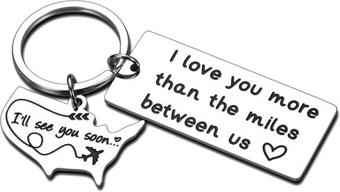سلسلة مفاتيح بعلاقات المسافات الطويلة للازواج والصديق والزوج والخطيبة والصديقة هدية بعبارة «I'll See You Soon» سلسلة مفاتيح مخصصة للازواج والزوج والاب in Kuwait