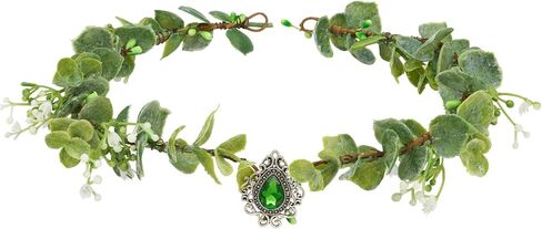 تيجان أوراق الجنية من SWEETV للنساء Elven الأميرة تيارا زهرة قزم خوذة لأزياء الهالوين التأثيرية التقطت الصور لحفلات الزفاف in Kuwait