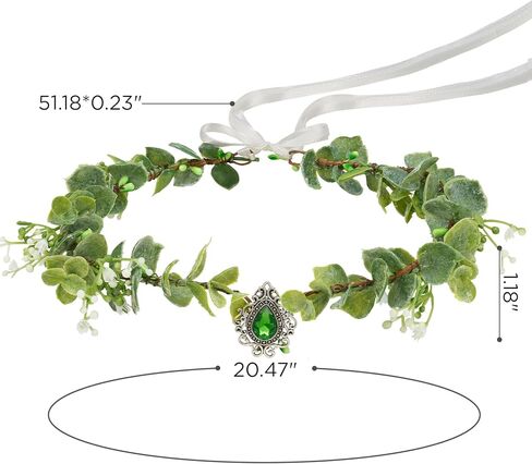 تيجان أوراق الجنية من SWEETV للنساء Elven الأميرة تيارا زهرة قزم خوذة لأزياء الهالوين التأثيرية التقطت الصور لحفلات الزفاف in Kuwait