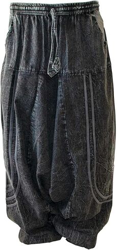 سراويل حريم اليوجا للرجال، سراويل قطنية منسدلة بين الساقين، سراويل منخفضة للمهرجانات in Kuwait