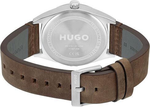 HUGO Men's #Make Stainless Steel Quartz Watch with Calfskin Strap, Brown, 22 (Model: 1530249) in Saudi Arabia