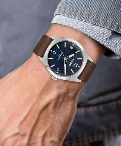 HUGO Men's #Make Stainless Steel Quartz Watch with Calfskin Strap, Brown, 22 (Model: 1530249) in Saudi Arabia