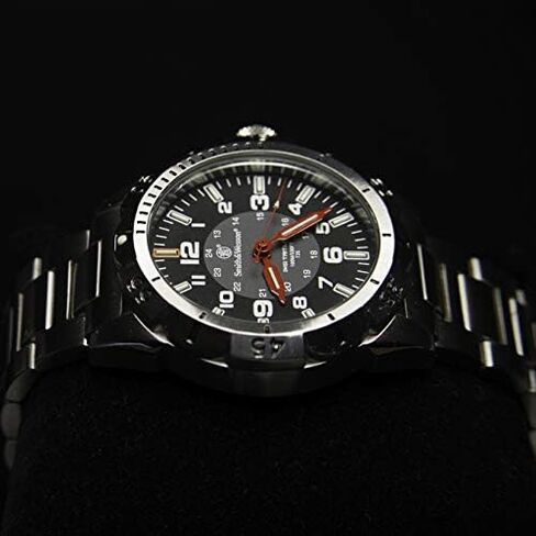Smith & Wesson Men's Emissary Swiss Tritium H3 Watch with Tactical Heavy Duty Stainless-Steel Case and Band, Rotating Bezel, Durable Military Watch, Tactical Tough, Quartz Japanese Movement in Kuwait