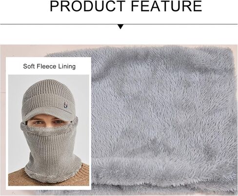 رجل الشتاء قناع قبعة صغيرة مع طقم أربطة عنق إيرفلاب قبعات الشتاء الدافئة الصوف اصطف قبعة بيسبول متماسكة إيرفلاب قبعة تزلج in Kuwait