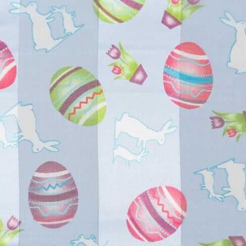 Pastel Colored Easter Silk Feel Scarf with Eggs, Bunnies and Flowers in Saudi Arabia