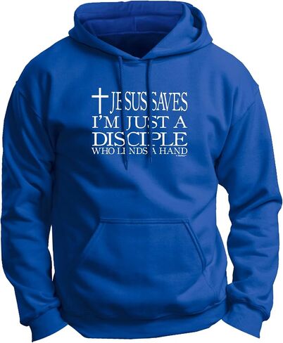 Jesus Saves I'm Just A Disciple Religious Christian Long Sleeve Front Pocket Hoodie Sweatshirt in Saudi Arabia