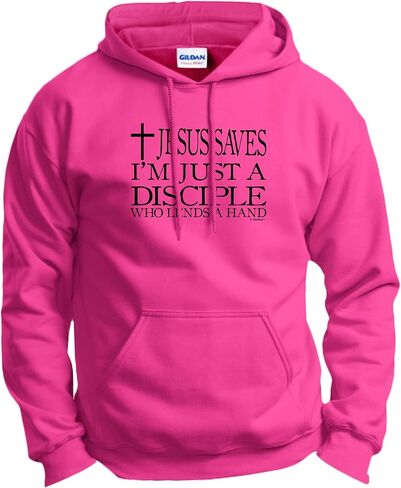 Jesus Saves I'm Just A Disciple Religious Christian Long Sleeve Front Pocket Hoodie Sweatshirt in Saudi Arabia