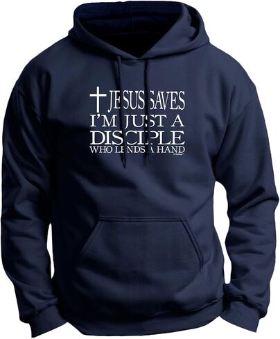 Jesus Saves I'm Just A Disciple Religious Christian Long Sleeve Front Pocket Hoodie Sweatshirt in Saudi Arabia