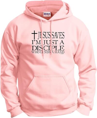Jesus Saves I'm Just A Disciple Religious Christian Long Sleeve Front Pocket Hoodie Sweatshirt in Saudi Arabia