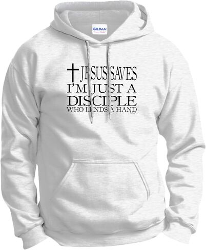 Jesus Saves I'm Just A Disciple Religious Christian Long Sleeve Front Pocket Hoodie Sweatshirt in Saudi Arabia