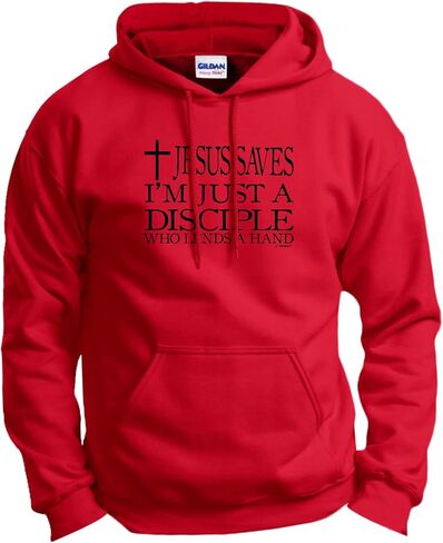 Jesus Saves I'm Just A Disciple Religious Christian Long Sleeve Front Pocket Hoodie Sweatshirt in Saudi Arabia