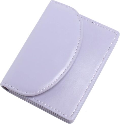 SUMGOGO حامل بطاقة الائتمان حافظة بطاقات العمل محفظة صغيرة للعملات المعدنية 3 جيوب محافظ جلدية رفيعة للنساء (بني) in Kuwait