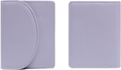 SUMGOGO حامل بطاقة الائتمان حافظة بطاقات العمل محفظة صغيرة للعملات المعدنية 3 جيوب محافظ جلدية رفيعة للنساء (بني) in Kuwait