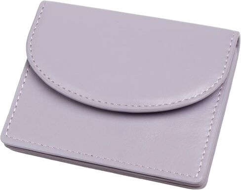 SUMGOGO حامل بطاقة الائتمان حافظة بطاقات العمل محفظة صغيرة للعملات المعدنية 3 جيوب محافظ جلدية رفيعة للنساء (بني) in Kuwait