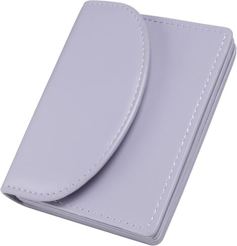 SUMGOGO حامل بطاقة الائتمان حافظة بطاقات العمل محفظة صغيرة للعملات المعدنية 3 جيوب محافظ جلدية رفيعة للنساء (بني) in Kuwait