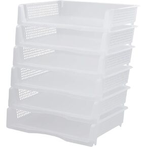 6 Tier Clear Desk Letter Tray, Stackable Paper Tray