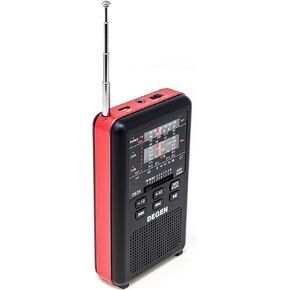 DE36 Rechargeable AM FM Shortwave Radio & MP3 Player with Built-in Micro SD TF Card Reader