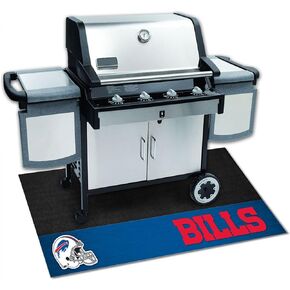 FANMATS 12177 Buffalo Bills Vinyl Grill Mat - 26in. x 42in. - Deck Patio Protective Mat | Oil, flame, and UV resistant