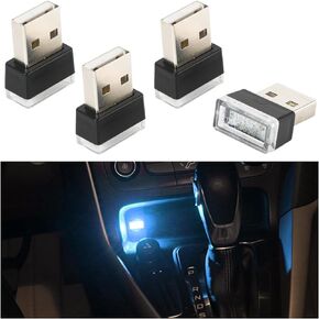 4PCS USB LED Car Interior Atmosphere Lamp, Auto Interior Decoration Portable Mini LED Night Plug-in Ambient Lighting Kit, Universal for Vehicles Laptop Keyboard Home Office and More