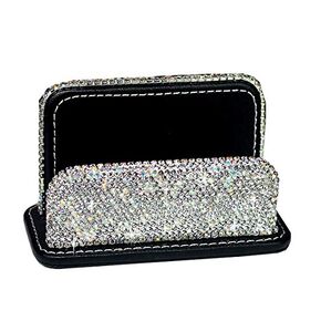 Bling Pure Handmade Bling Bling Rhinestones Stainless Steel Metal Business Card Holder Name Card Case (Vertical)
