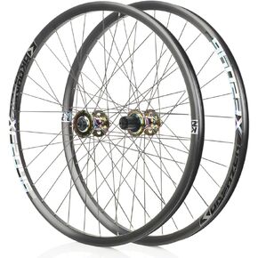 XF2046 Classic MTB Mountain Bike Front & Rear Tubeless Wheelset for Shimano 8-11S - 26/27.5/29" Black Rainbow