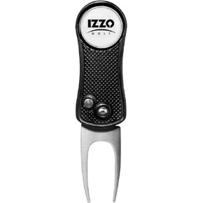 أداة إصلاح Izzo Golf المعدنية القابلة للطي مع علامة كرة جولف مغناطيسية قابلة للإزالة