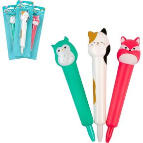 Fashion Angels Squishmallows Fidget Pen 3 Pack - Squishmallows Winston The Owl, Cam The Cat, and Fifi The Fox Pen Set - Ages 6 and up in Kuwait