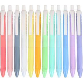 COLNK Assorted Colors Ballpoint Pens, Medium Point 1.0mm,Comfortable Triangle Grip Colored Pen Ballpoint Set for Journaling Planner,Long Lasting Writing,12 Count