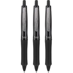 PILOT Dr. Grip PureWhite Refillable & Retractable Ballpoint Pen, Medium Point, with Assorted Color Accents, Black Ink, 3-Pack (14631)