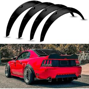 4PCS Black Universal 2"/50mm Car Wheel Fender Flares Flexible Durable Extra Wide Auto Car Body Kit