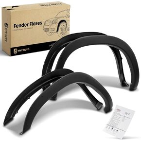 YHTAUTO Wheel Fender Flares Cover Fits 2002-2008 Dodge Ram 1500, 2003-2009 Ram 2500/3500 Fleetside Only, Front & Rear Paintable Wheel Cover Protector Pocket Bolt Riveted Style, Textured Black