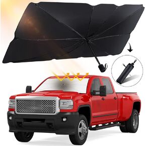 Car Windshield Sun Shade, Foldable Umbrella Reflective Sunshade for Car Front Window Block UV Rays Heat Keep Vehicle Cool,Windshield Sun Shade for Cars, SUV, Trucks (57 x 31 in)