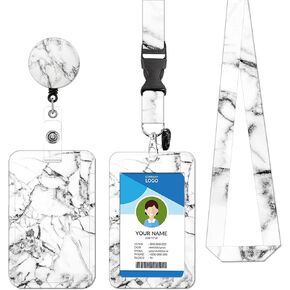 Badge Lanyard and ID Badge Holder, Retractable Badge Reels with Carabiner Reel Belt Clip, Strap Lanyard with Lobster Clasp for Badge Holders, Nurse Teacher Office Gifts(BLC- Fashion Dots)