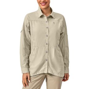 Little Donkey Andy Women's UV Sun Protection Safari Fishing Shirts, Long Sleeve Outdoor Shirt for Hiking Gardening