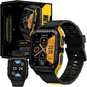 CARBINOX Vesta Smart Watch (Answer/Make Calls), Rugged Fitness Tracker IP69K Waterproof Compatible with Android and iOS Phone, 10 Days of Battery Military Durable in Kuwait