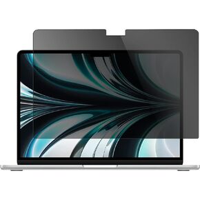 Privacy Screen Protector for MacBook Air 13.6 M3 2024 / M2 2022 Release, Anti-Spy Tempered Glass Tinted Screen Film Guard for MacBook Air 13.6 Inch 2024 2022 A3113 A2681 with M3/M2 Chip & Touch ID