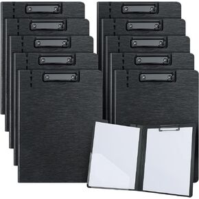 A4 Clipboard Folder,A4 Foldable Clipboards with Pocket,5 Pack A4 Clipboards Clip Board for Memo Form Document & School Office Work Classroom Folder (Black)