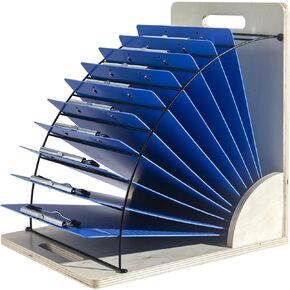 Clipboard Holder,Easy to Assemble Clipboard Organizer,Clipboard Storage in Wood and Metal,Clipboard Holder for Classroom,Stable Clipboard Standcan for Home Office,Comes with Instructions