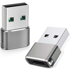 USB C Female to USB Male Adapter 2Pack, Type C to USB A Charger Converter Compatible with iPhone 15/14/13/12/11 Pro Max XR, Apple Watch Series 7 8 SE Airpods, iPad, Galaxy S23/S22